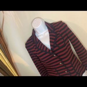 Banana-RepublicRed-Black-Striped-Knit-Blazer-